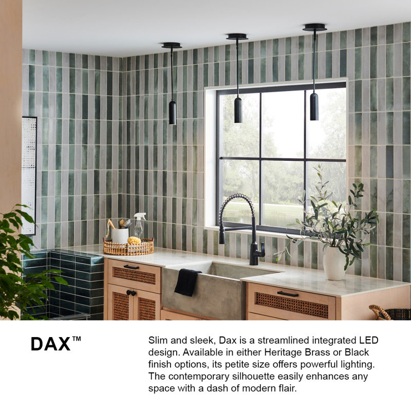 Jax 1 - Light LED Pendant, Heritage Brass
