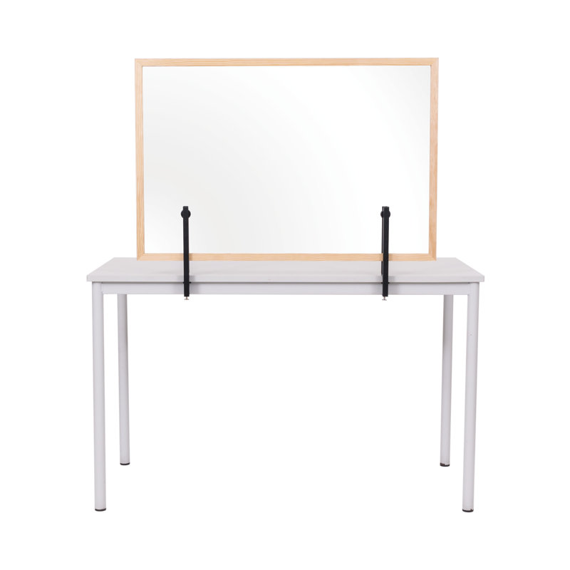 Bi-Office partition, splashback glass board, metal clips, MDF frame, 90 x 60cm.