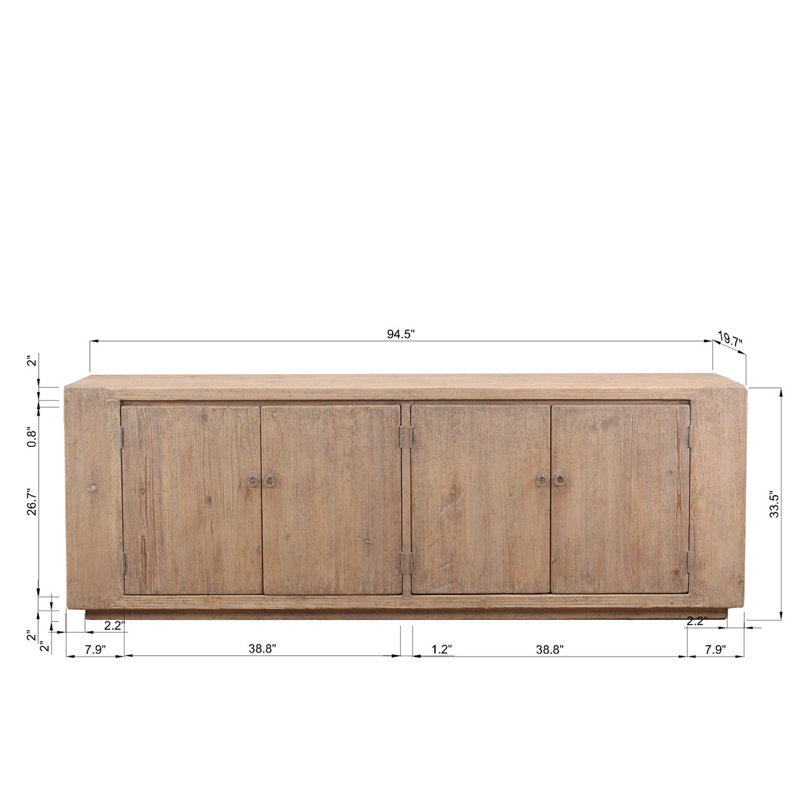 Kamalei 94.49'' W Solid Wood Sideboard