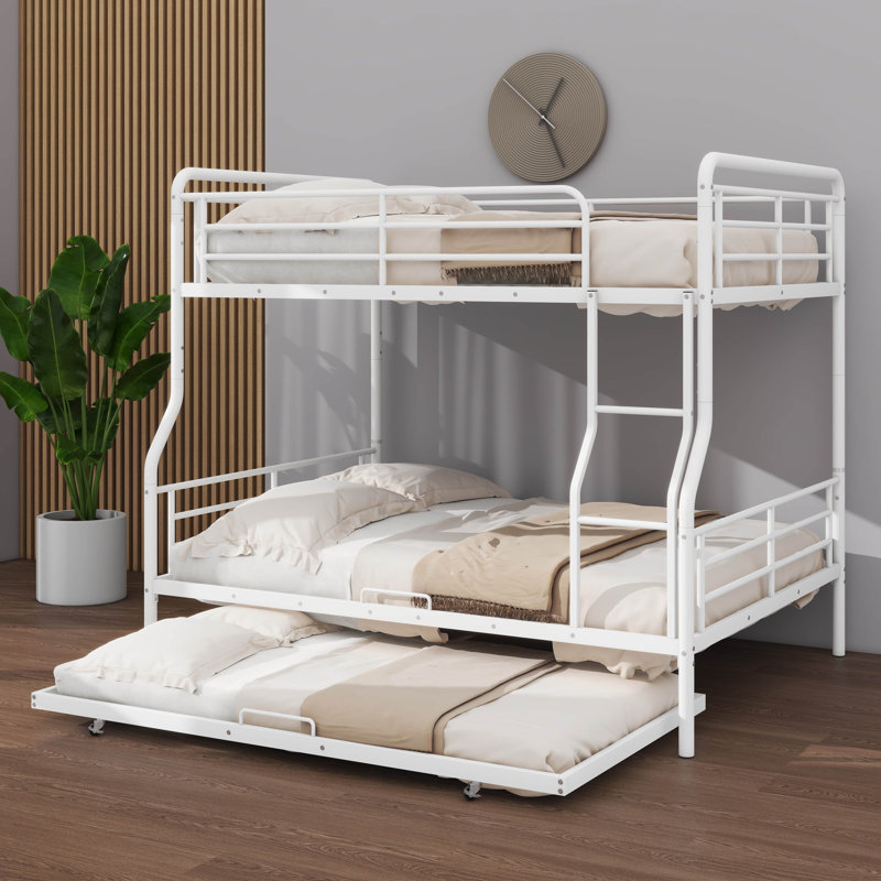 Allissa Kids Full XL Over Queen Bunk Bed with Trundle, White