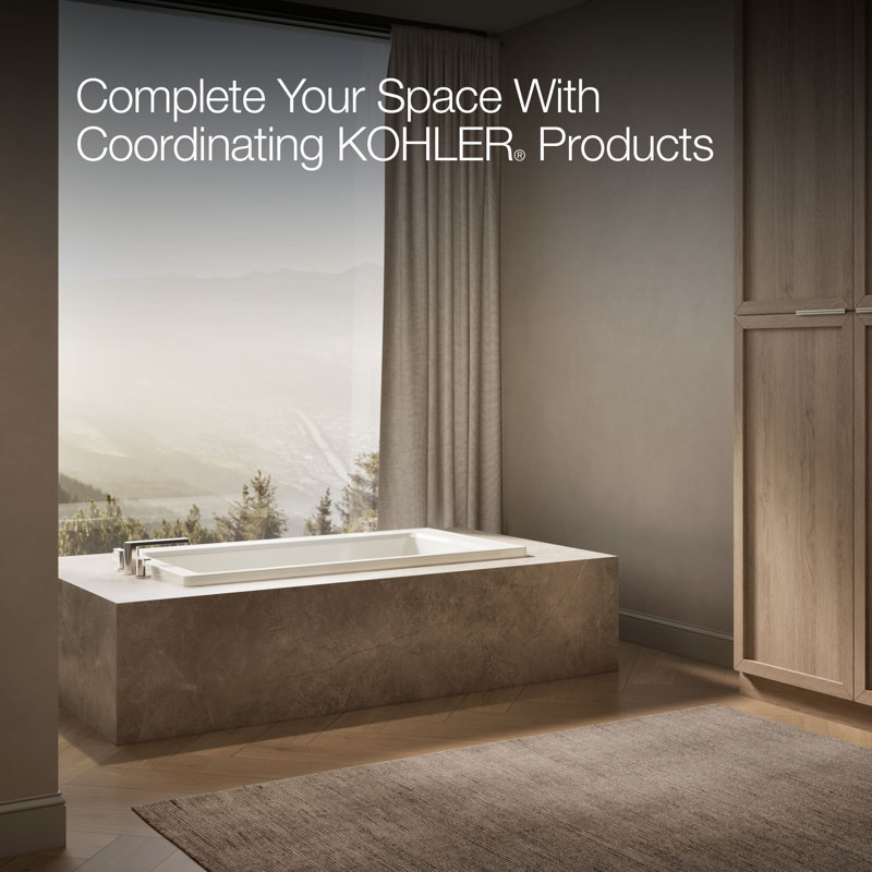 Archer Drop-In Bath with Reversible Drain, Biscuit