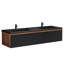 Meuble-lavabo double 72 po avec plateau en résine-117167517