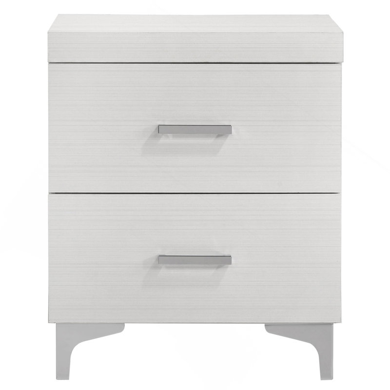 White 2-Drawer Nightstand
