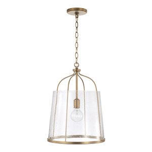 Lenhart 1-Light Pendant Clear Seeded Glass