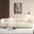 Modern White Sectional With Fabric And High Density Sponge Inner Filling Resilient Solid Wood Frame Textile