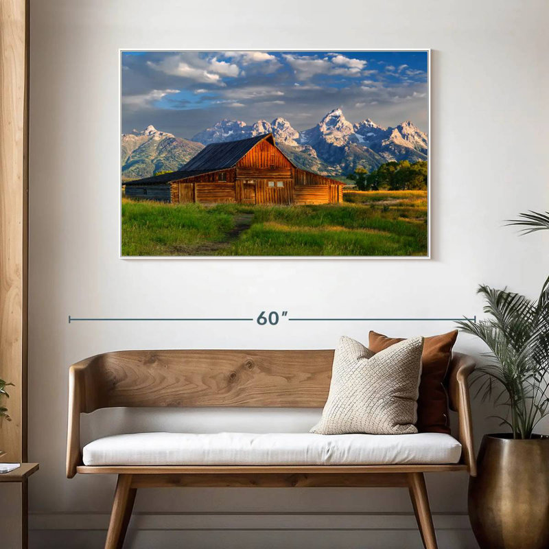 Parc national de Grand Teton, Wyoming, 46 po x 31 po, Cadre flottant blanc