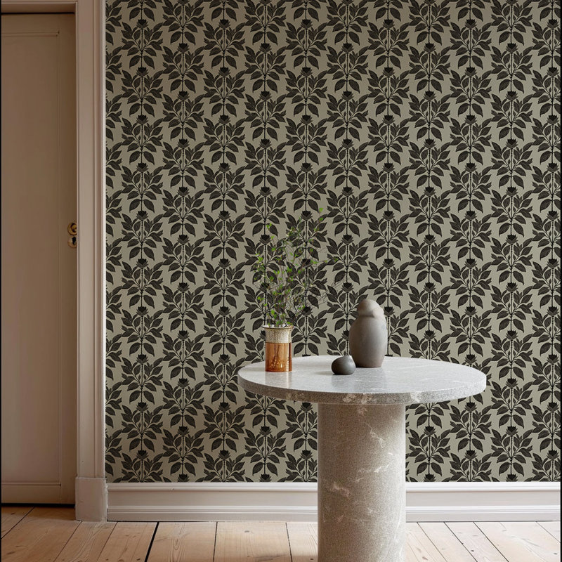 Papier peint floral Wayward Petal - Driftwood Taupe