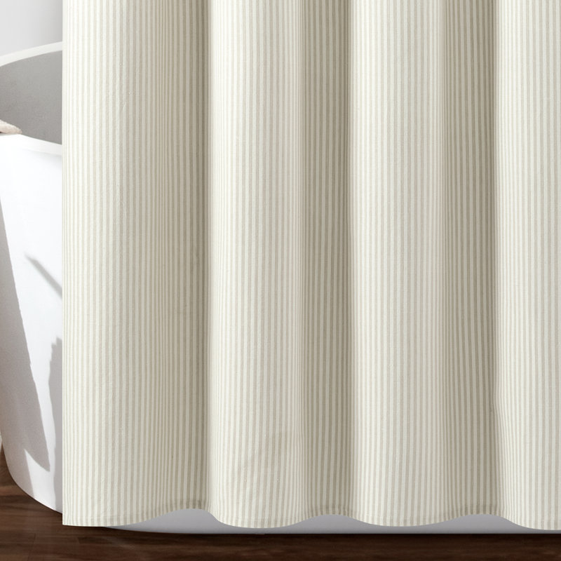 Rideau de douche simple à rayures Bruno, Beige