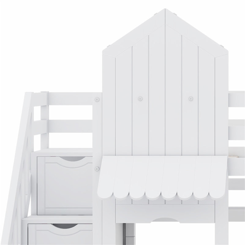 Lit pour enfants Colliers, Lit simple, Blanc