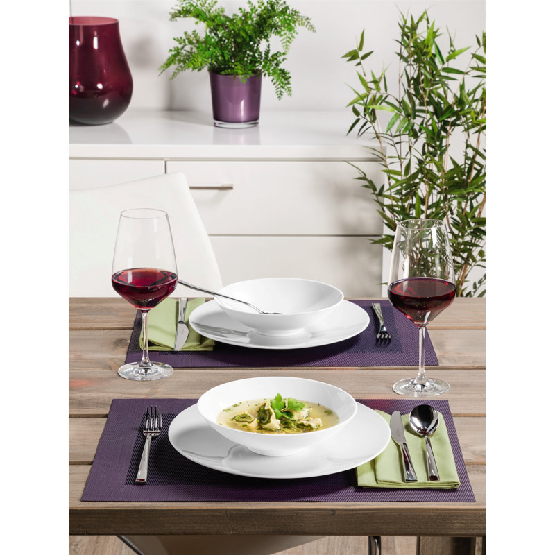 Life White Dinner Service, 12 Pieces
