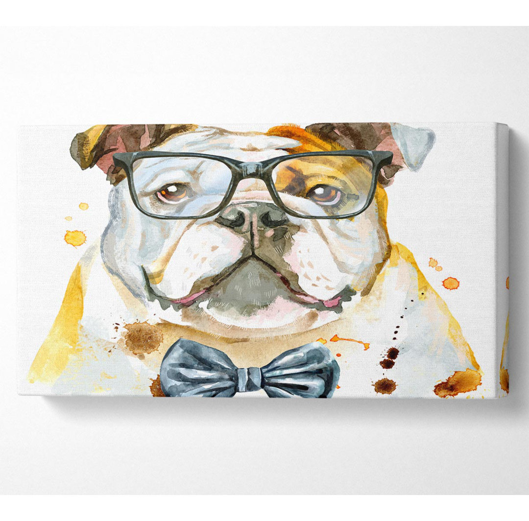 Die Bulldogge mit Brille - Druck