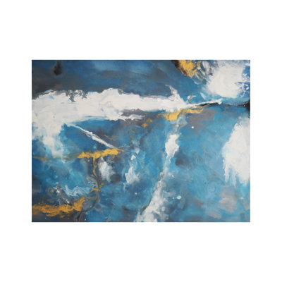 Cerulean — Hand-painted Blue Abstract Oil Painting On Canvas