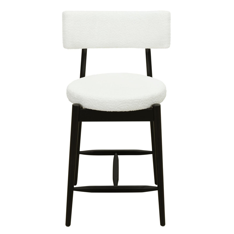 Tabouret de comptoir Mid-Century moderne (ensemble de 2) noir et beige, Noir