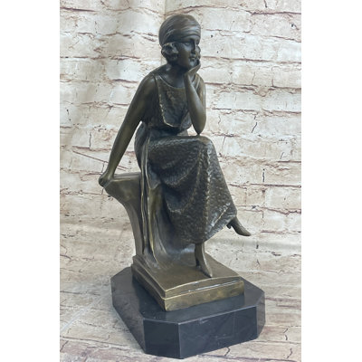 Tarita Art Deco Flapper Girl Fashion Model Bronze Metal Statue Sculpture Figurative Art