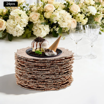 Ensemble de 24 assiettes décoratives en plastique 12,6 po pour assiettes décoratives multicolores