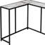 Table console de 91 cm (36 po) avec structure en bois et métal imitant le marbre blanc et noir