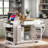 Fluted Kitchen Island With Tilt-out Trash Can, Power Outlet, Internal Storage Rack, 3 Drawers And 3 Open Side Racks-106436476