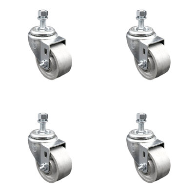 Semi Steel Swivel TS Caster Set of 4 w/3" Wheels & 12mm Stem-4 Swivel