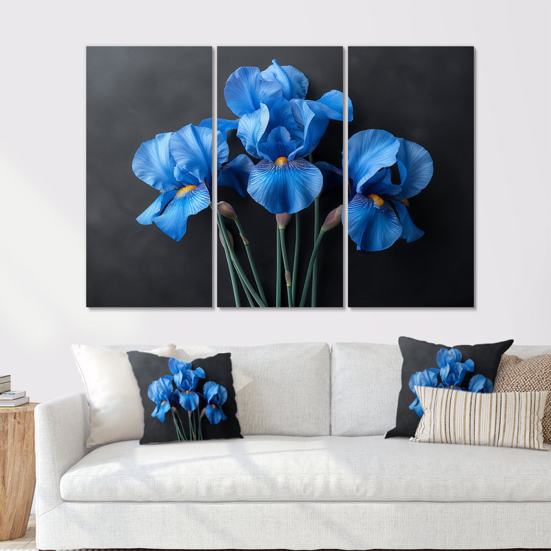 Ensemble de décoration murale Gordillo - Iris, Métal métal, H 28 po x l 36 po x P 1 po