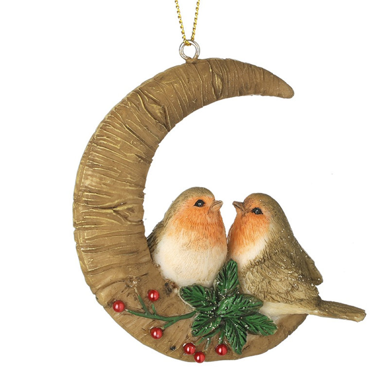 Hanging Robins On Moon Crescent