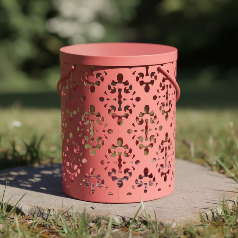 Table d'appoint en métal Nadilyn, Corail foncé