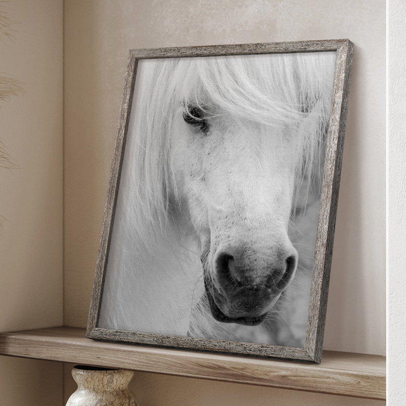 «Island Pony I», reproduction encadrée - bois massif, H 11 po x l 9 po