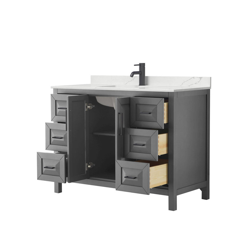 Daria 48'' W Vanity, Gray, Matte Black, Giotto Quartz