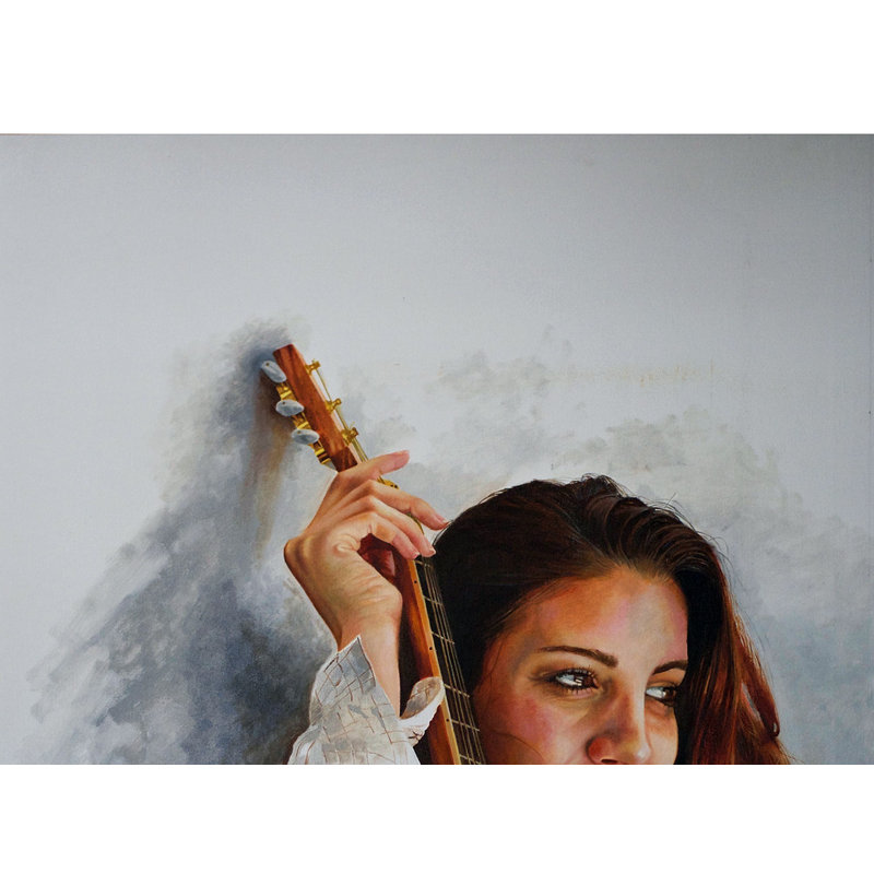 Guitare | Peinture par Dhiraj Khandelwal | Huile sur toile