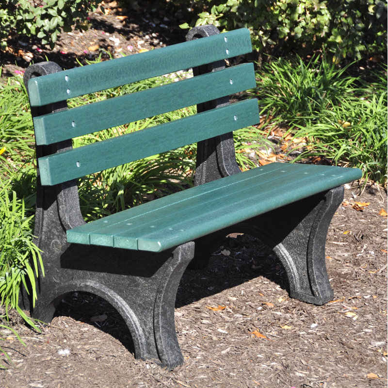Banc de parc en plastique recyclé Wetzel, Boulon en J, 4', Vert