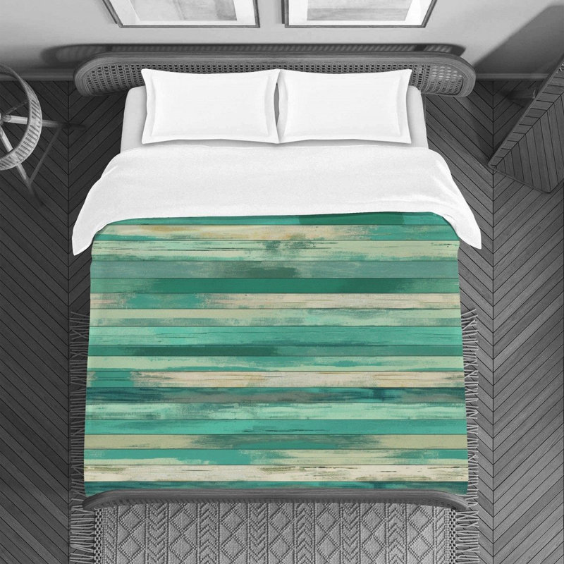 Machine Printed Duvet Cover, King Duvet Cover, Green/Turquoise