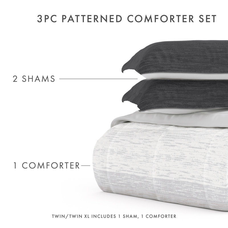 Gray Ombre Down Alternative Full Comforter Set