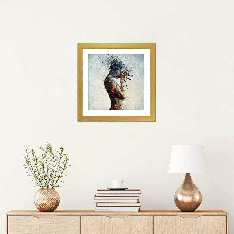 «Delibération» par Mario Sanchez Nevado - reproduction sur toile, Impression encadrée, H 18 po x l 18 po, Doré
