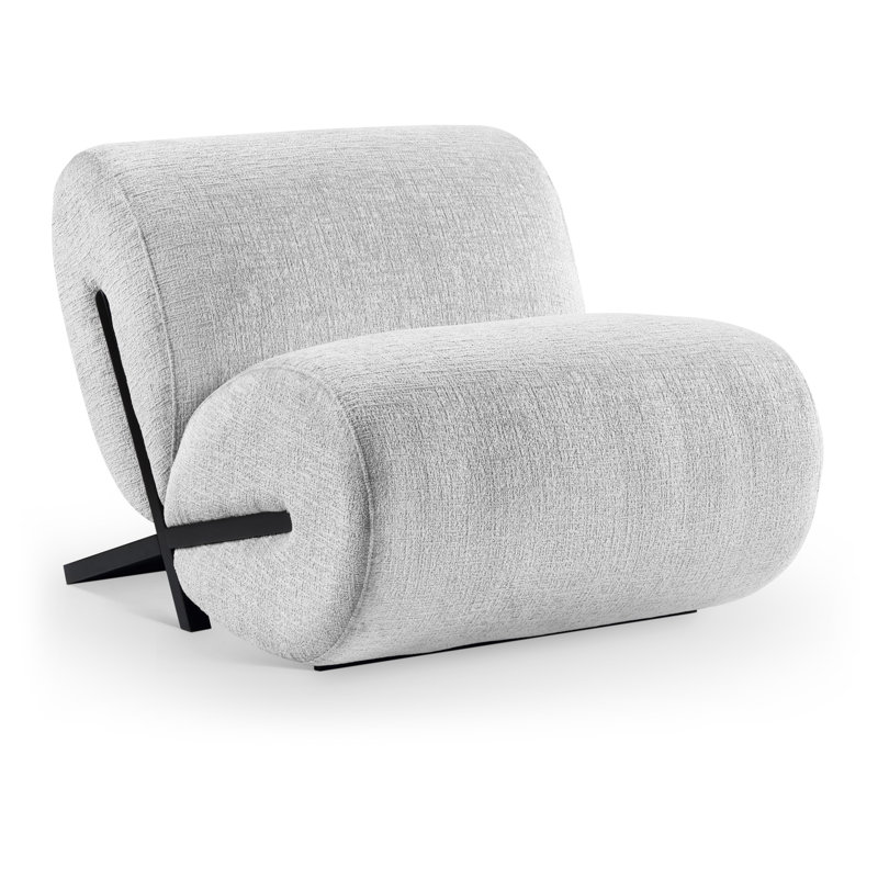 Fauteuil d'appoint Akira, Tissu de polyester gris, Noir, noir, noir, noir