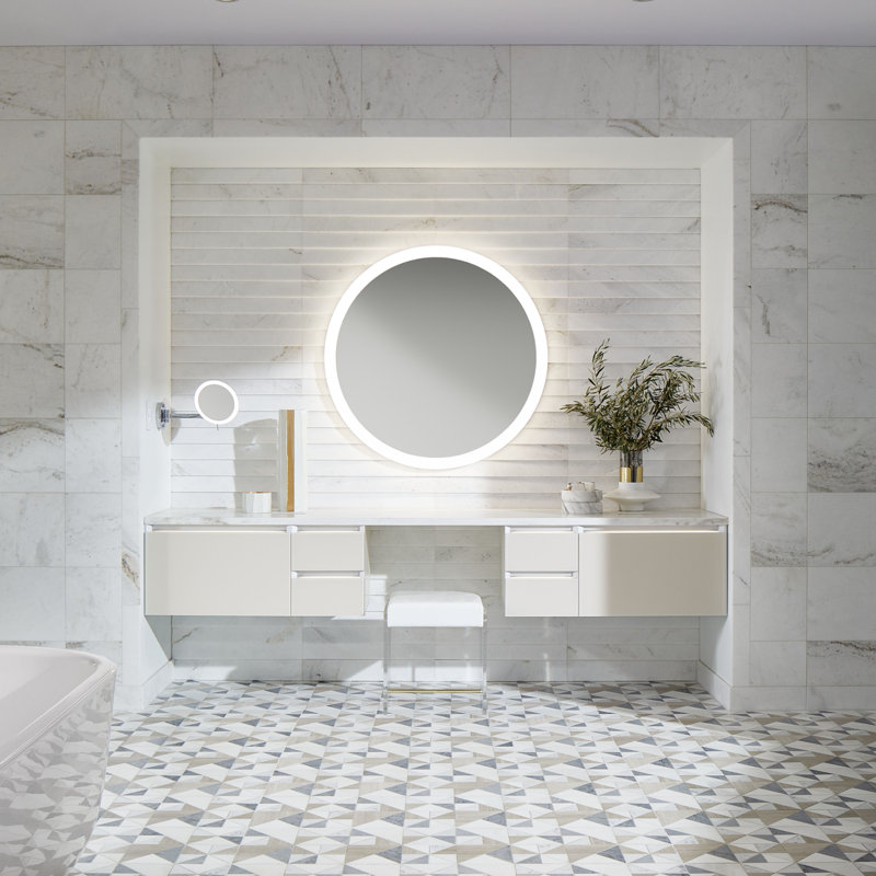 Vitality Lighted Modern & Contemporary Bathroom / Vanity Mirror, 40" H x 40" W