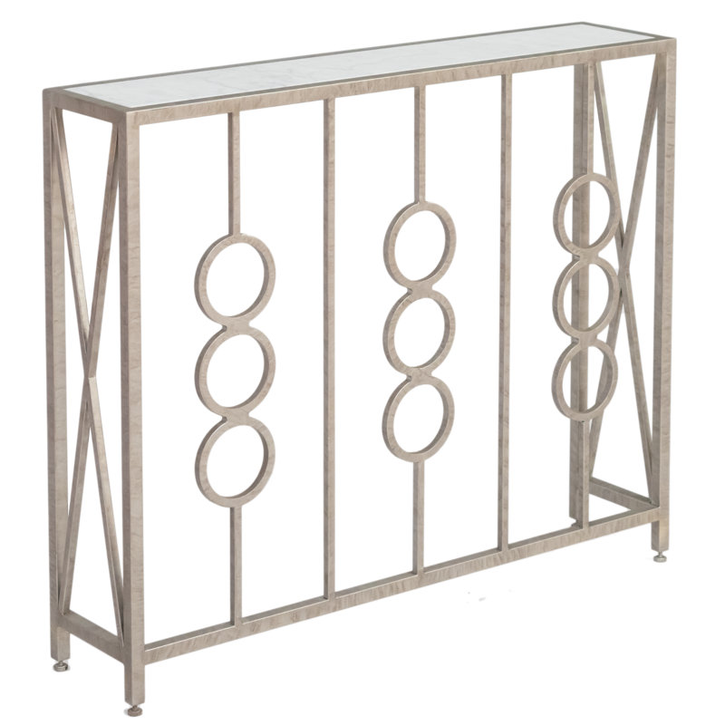 Petite Ringlet Console, Royal Silver, Carrera Marble