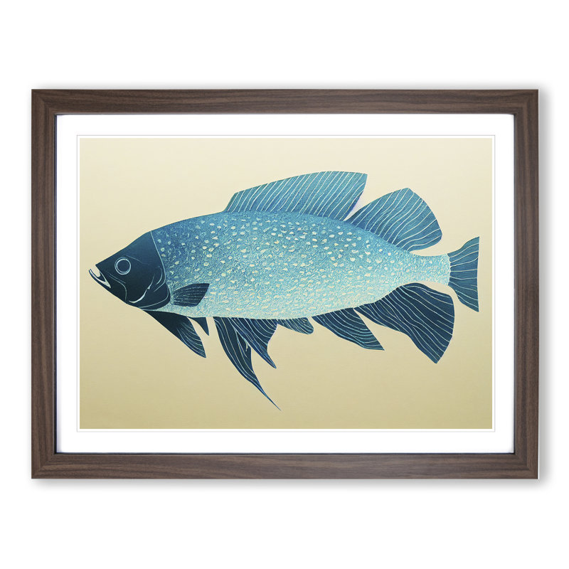 Showstopping Fish - Framed Print, 25cm H x 34cm W x 2cm D, Walnut