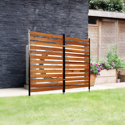 Durable Wooden AC Unit And Trash Can Fence - Elegant Patio Privacy Solution by Livego