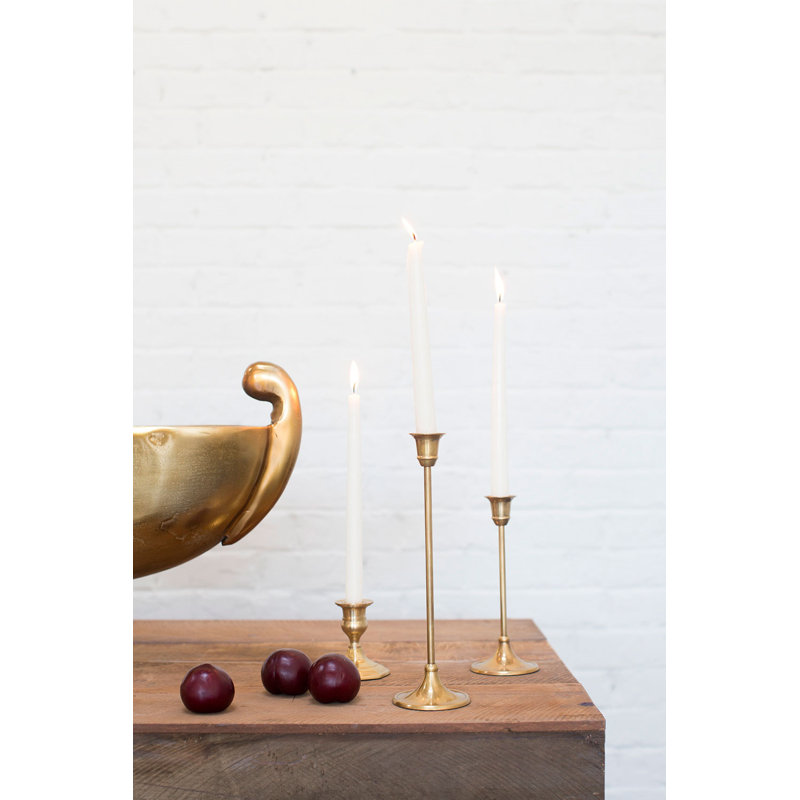 Gola Metal Tabletop Candlestick, 8.25" H x 3.25" W x 3.25" D