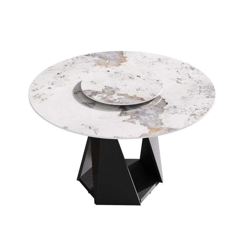 Table de salle à manger Sintered Stone, H 52,55 po x L 51,99 po x l 29,15 po, Noir