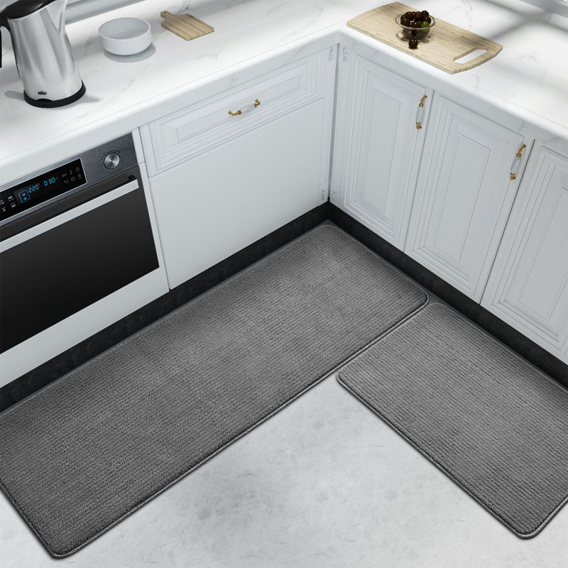 Tapis de cuisine Demarus, Rectangle 4 pi 11 po x 1 pi 5 po, Gris foncé