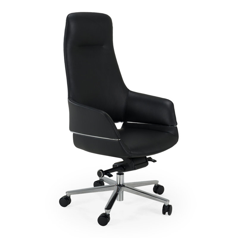 Liddell - Fauteuil de direction moderne en cuir noir
