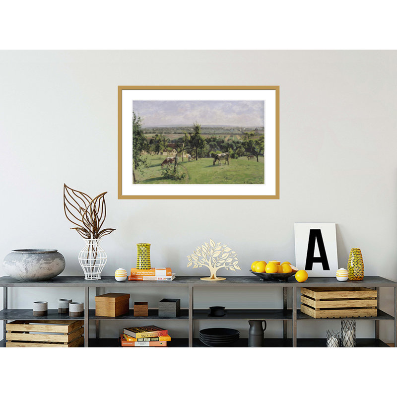 «Hillside of Vesinet Yvelines» par Camille Pissarro, impression giclée encadrée, H 29,11 po x l 41,5 po