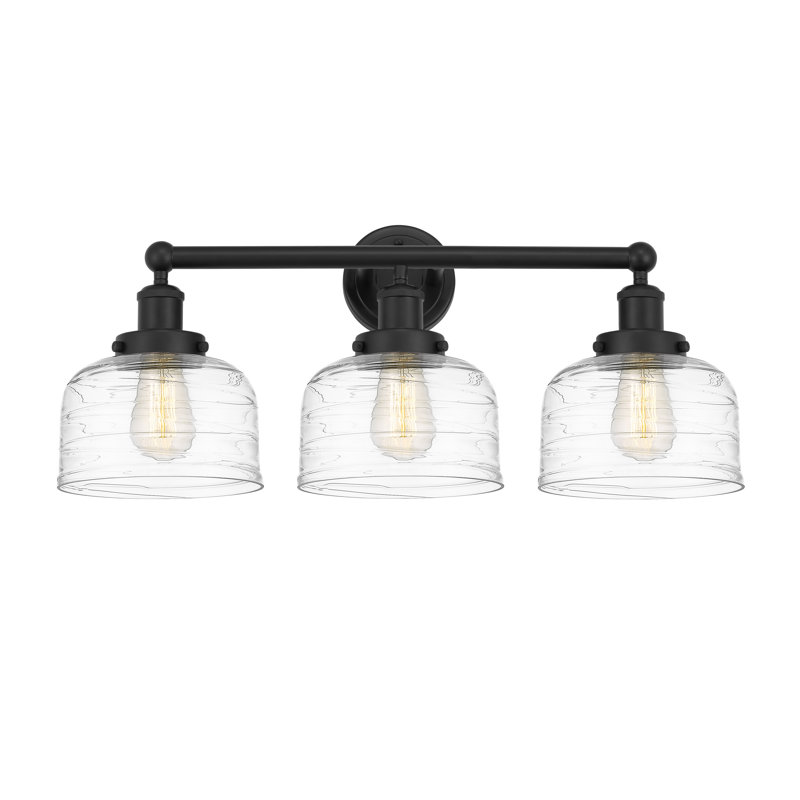Éclairage pour meuble-lavabo à 3 lumières à intensité variable Annamari, Noir mat, Transparent