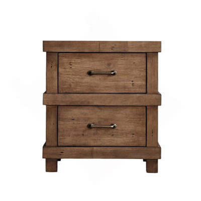Wooden Nightstand with 2 Drawers