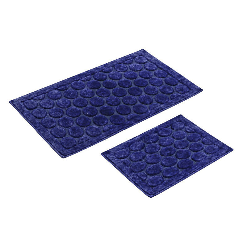 Ensemble de 2 tapis de bain Jaliyiah, Bleu