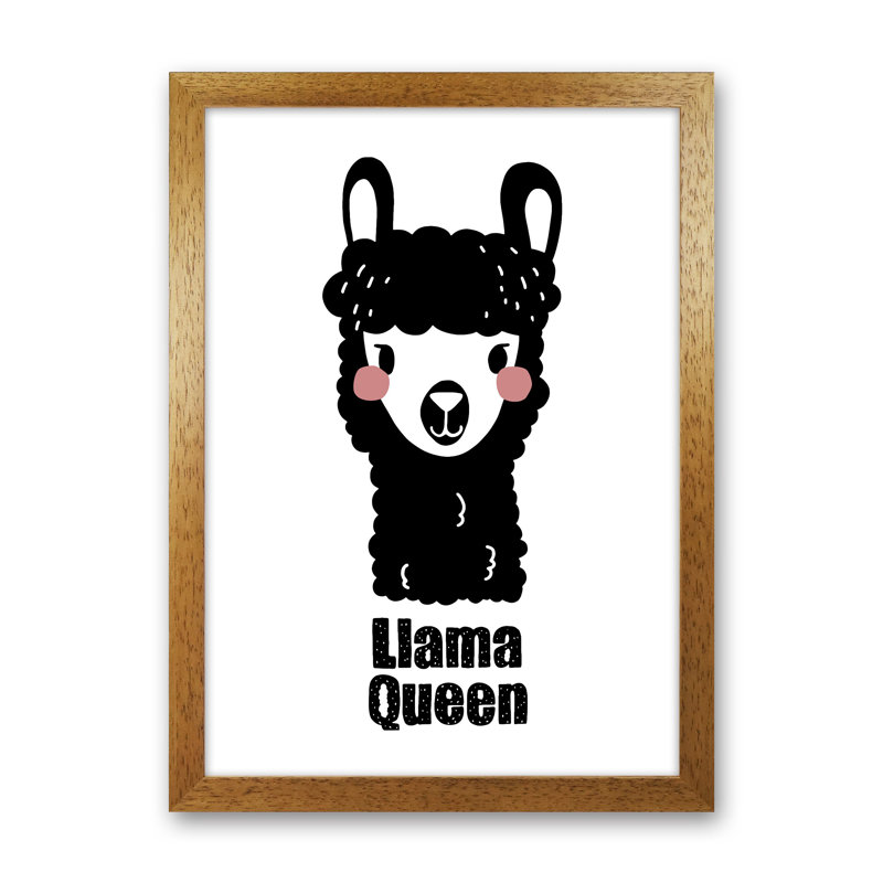Llama 1 Piece Wall Art, 63cm H x 46cm W x 3cm D, Brown Framed