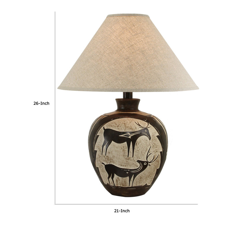 Eugenery Ceramic Table Lamp, Black/Gray