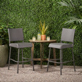 Forbus 2 - Person Acacia Wicker Patio Dining Set