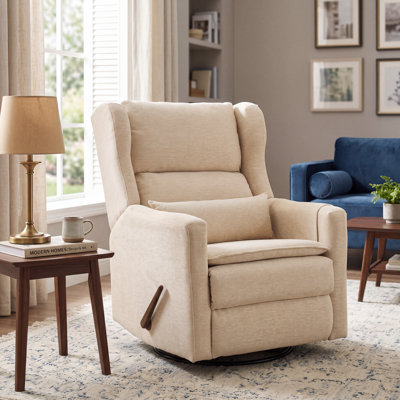 Manual Recliner With An Adjustable Headrest And Rocking Function，Beige