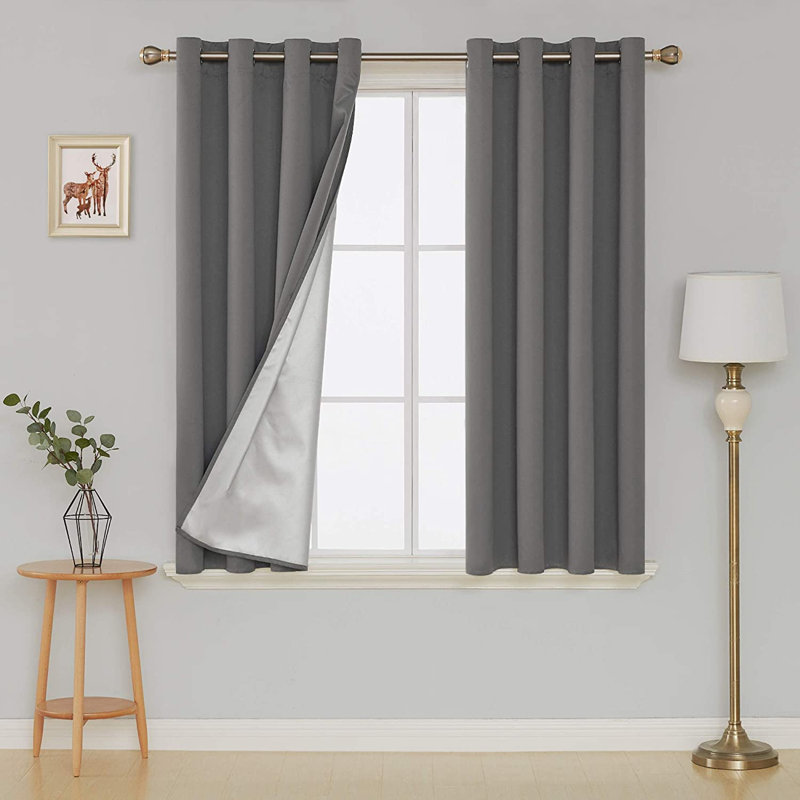 Paire de rideaux occultant avec œillets Eider & Ivory ™, L 42 po x L 63 po, Gris clair